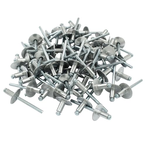Aluminum Blind Rivet 3/16" x 3/8", 100 Pcs - size: 3/16" x 3/8"