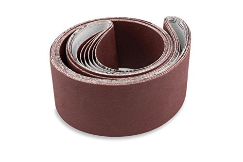 Red Label Abrasives 2 X 42 Inch 320 Grit Flexible Aluminum Oxide Multipurpose Sanding Belts for Woodworking, Leather, Rubber, Plastics, & Light Metal Working - Sand Paper Belt 6 Pack - size: 320 Grit