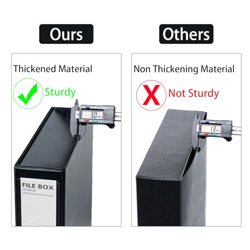 6 Pack Foldable Plastic Box Files A4 with Metal Clip（Black） - color: black, size: with clip
