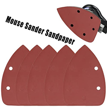 60 Pcs 1200 Grit Mouse Detail Sander Sandpaper, Aluminum Oxide Mouse Sander Pads 5 Hole Palm Sander Pads Sanding Sheets for 140mm Mouse Sander - size: 1200 Grit