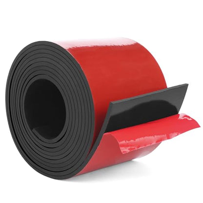 WochiTV Adhesive Solid Rubber Strips, 4" Wide x 1/16" Thick x 60" Long Self Stick Black Neoprene Rubber Rolls Perfect for DIY Insulation Cushion Gasket, Sealing, Liner, Weather Striping - size: 4" W X 60" L, style: 1/16" Thick Adhesive