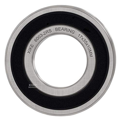 XIKE 6003-2RS Sealed Deep Groove Ball Bearings, 17x35x10 mm, 10-Pack - size: 6003-2RS - 17x35x10 mm