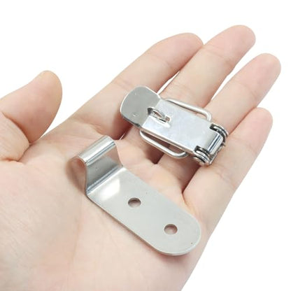 8PCS 90-Degree Tool Box Latches, Stainless Steel - size: with keyholes