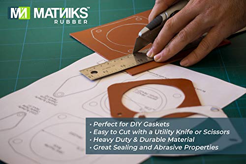 MATNIKS Rubber Sheet, Heavy Duty, High Grade, Nitrile (NBR) Hardness A60, Off-White, 12x12-Inch by 1/16" (+/- 5%) for Plumbing, Gaskets DIY Material, Supports, Leveling, Sealing, Bumpers, Protection, - size: 12x12x1/16-inch White
