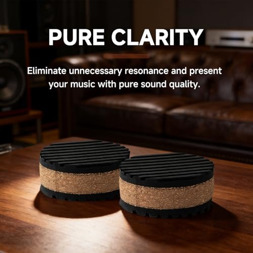Tuneful Cables Round Rubber Vibration Damping Pads 1.77in Dia 4pk Sound Insulation Shock Absorb Mats