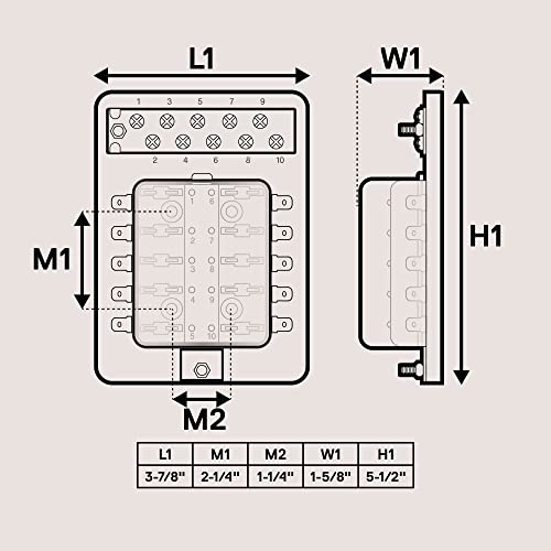 True Mods 10 Way Blade Fuse Block with Ground Negative Bus bar for Automotive [ATC/ATO Blade Fuses] [100 Amp] [LED] [Protection Cover] [12V - 30V DC] Auto Marine Ground Terminal Fuse Box (Pack of 2) - size: Fuse Box with Busbar (Pack of 2)