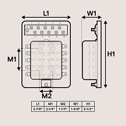 True Mods 10 Way Blade Fuse Block with Ground Negative Bus bar for Automotive [ATC/ATO Blade Fuses] [100 Amp] [LED] [Protection Cover] [12V - 30V DC] Auto Marine Ground Terminal Fuse Box (Pack of 2) - size: Fuse Box with Busbar (Pack of 2)