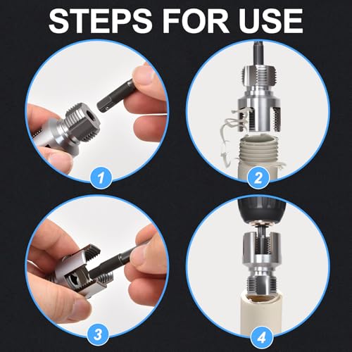 3PCS PVC Pipe Threader Kit for Drill - style: 3