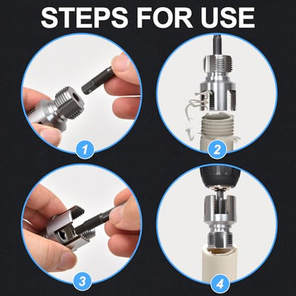 3PCS PVC Pipe Threader Kit for Drill - style: 3