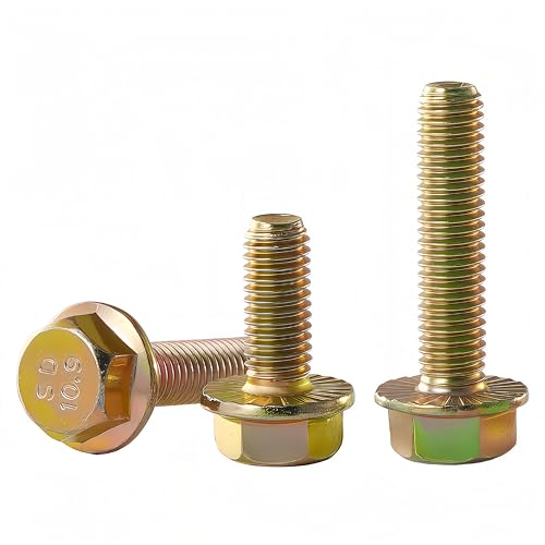 M8 x 20mm Flanged Hex Head Bolts, M8x1.25 Pitch, Grade 10.9 Alloy Steel, Color Zinc Plated, Full Thread, 20 Pack - size: M8 x 20mm(20PCS)