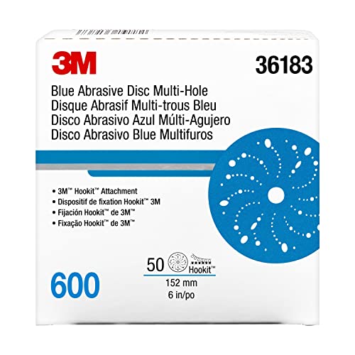 3M Hookit Blue Abrasive Disc, 321U, 36183, 6 in, 600+ Grade, Multi-Hole - size: 6 in diameter, style: Multi-Hole Disc