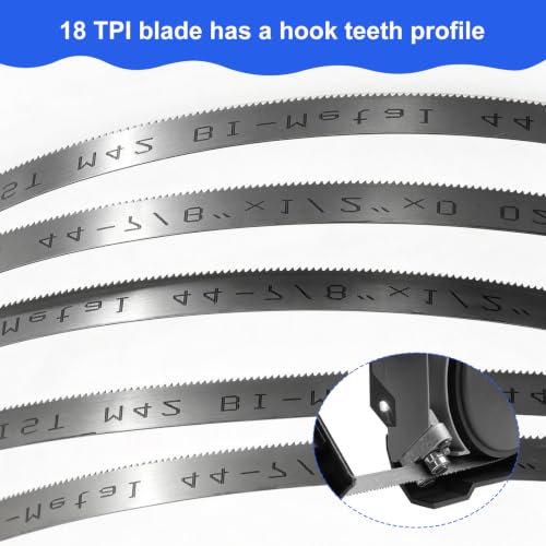 44-7/8 inch Portable Bandsaw Blades 14 TPI, 44-7/8" x 1/2" x .020" Replacement for Milwaukee 48-39-0511, DeWalt DW3982 Portable Band Saw, 5 Pack - size: 44-7/8" x 1/2" x .020", 14 TPI, 5-Pack