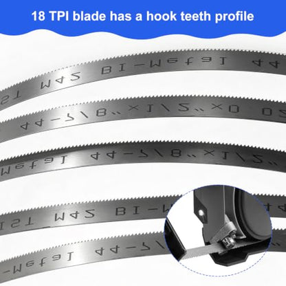 44-7/8 inch Portable Bandsaw Blades 14 TPI, 44-7/8" x 1/2" x .020" Replacement for Milwaukee 48-39-0511, DeWalt DW3982 Portable Band Saw, 5 Pack - size: 44-7/8" x 1/2" x .020", 14 TPI, 5-Pack