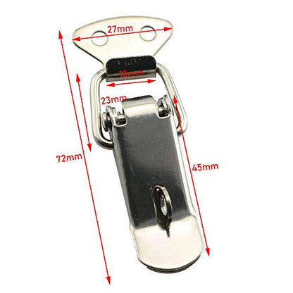 2pcs 58mm Spring Loaded Latch Catch Toggle Clamp Stainless Steel Duckbill Tensionlock Hasp for Cabinet Boxes Suitcase Safety Security Hardware Accessories