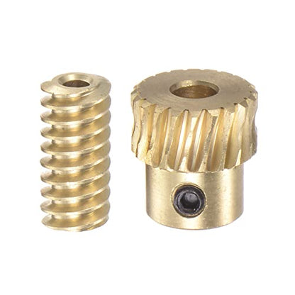 HARFINGTON Worm Gear Set Brass 0.5 Modulus 20T 20:1 Reduction Rate