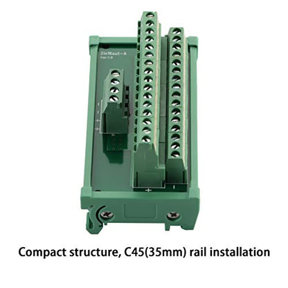 2 in 16 Out 25A DIN Rail Terminal Blocks Distribution Breakout - style: 2 IN 16 OUT