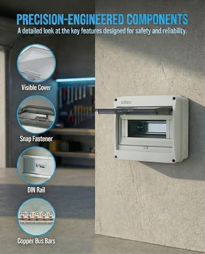 8 Way HT Circuit Breaker Box, Distribution Protection Box - size: 8Way-183x170x95MM+H54 Copper Busbar