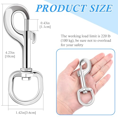 ERKOON Extra Large 4.23 Inch Swivel Eye Bolt Snap Hooks 220Lbs Load Capacity Zinc Alloy Single Ended Flag Clips Heavy Duty Trigger Bolt Hooks (2 Pack) - size: 2 Pack