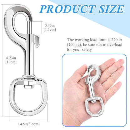 ERKOON Extra Large 4.23 Inch Swivel Eye Bolt Snap Hooks 220Lbs Load Capacity Zinc Alloy Single Ended Flag Clips Heavy Duty Trigger Bolt Hooks (8 Pack) - size: 8 Pack