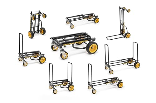 Rock-N-Roller R6G (Mini Ground Glider) 8-in-1 Folding Multi-Cart/Hand Truck/Dolly/Platform Cart/28" to 42.5" Telescoping Frame/500 lbs. Load Capacity, Black - style: R6G