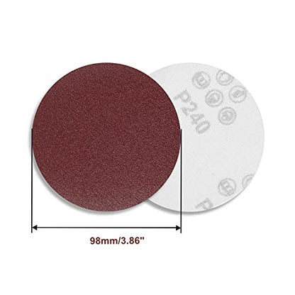 SPEEDWOX 50pcs Sanding Discs 4 Inches Sandpaper 240 Grit Hook and Loop Sanding Discs for Drill Grinder Rotary Tools No Hole - size: 240 Grit