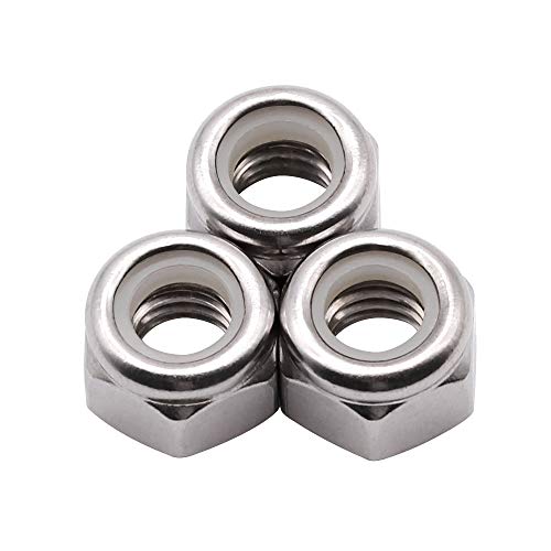 UNC 5/16"-18 inch Nylon Insert Hex Lock Nuts (20 Pack), 304 Stainless Steel (18-8), Hex Lock Nuts with Nylon Ring, Corrosion-Resistant, for Automotive, Machinery DIY Projects - size: 5/16"-18