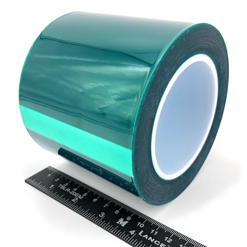 High Temp Masking Supply 4" x 72 Yards 400ºF Green Polyester PET Tape - size: 4" Wide X 72 Yards Long