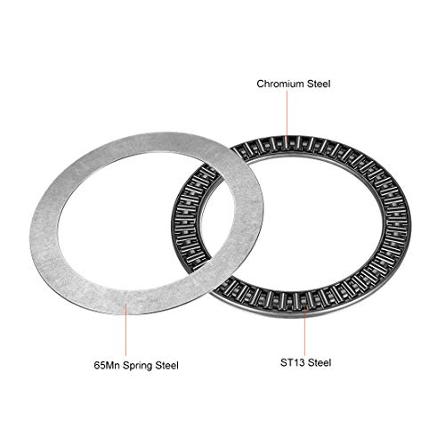 uxcell AXK90120 Needle Roller Thrust Bearings with 2 Washers, 90mm Inner Diameter, 120mm OD 4mm Width Chrome Steel - size: 90x120x4mm