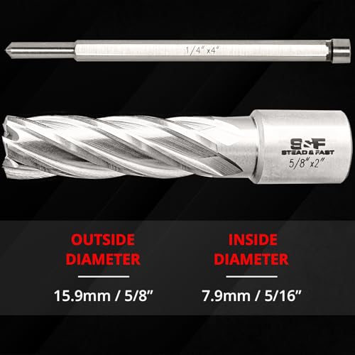 S&F STEAD & FAST Annular Cutter Set 4 Pcs, 5/8" x 2" DOC, Mag Drill Bits - style: 4P-5_8x2