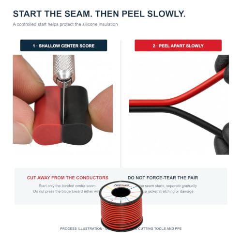 TUOFENG 20 AWG Silicone Wire, 100 ft Red Black 2-Conductor Tinned Copper - size: 20 awg Silicone wire 100ft