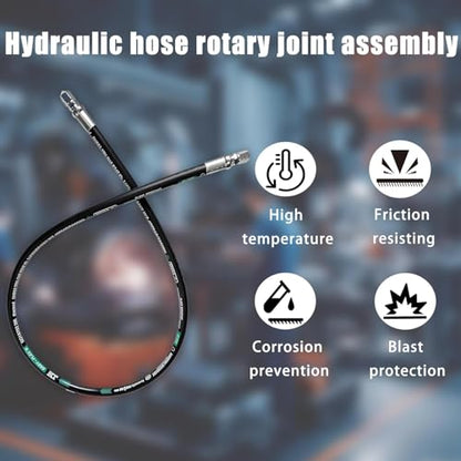 Heroson 26711-06-06RW Hydraulic Hose Swivel Assembly 3/8 ” Hydraulic Hose with Female JlC X Female JlC 36 ”Long 4785 psi, Black - size: 06-36 in