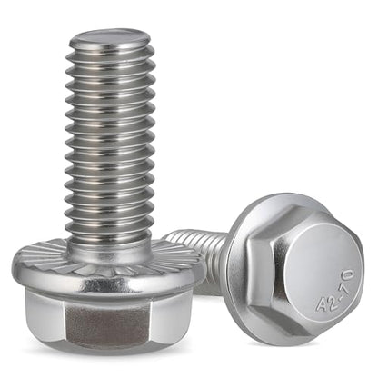 23Pcs M8-1.25 x 20mm Flanged Hex Head Bolts,External Flange Hex Drive Screws,304 Stainless Steel 18-8 Fully Threaded - size: M8x20mm