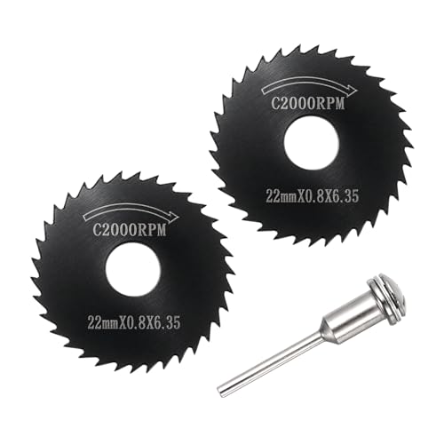 Cutting Wheel Set 2Pcs 0.87" 22mm Diameter HSS Circular Saw Blades - color: Black, size: 0.87"(22mm) Diameter, 0.13"(3.2mm) Round Shank