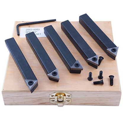 HHIP 2003-0001 1/4 Inch 5 Piece Indexable Carbide Turning Tool Set - size: 1 /4" Shank, style: 5 Piece, Set No - ST 4