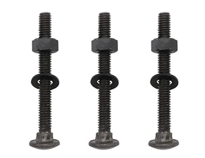 LBY 8 Sets Carriage Bolts Screws Assortment Kit, 5/16-18 x 3'' Round Head Square Neck Bolts (with Hex Nuts and Flat Washers), 45# Steel (Black) - size: 5/16-18 x 3"