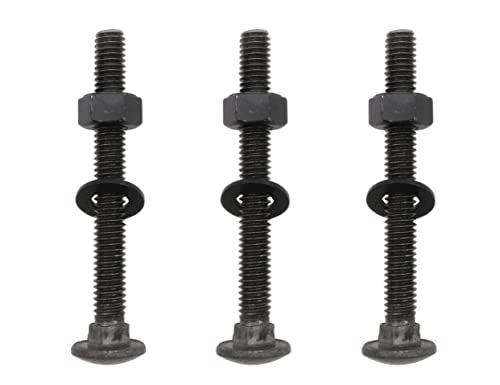 LBY 8 Sets Carriage Bolts Screws Assortment Kit, 5/16-18 x 3'' Round Head Square Neck Bolts (with Hex Nuts and Flat Washers), 45# Steel (Black) - size: 5/16-18 x 3"