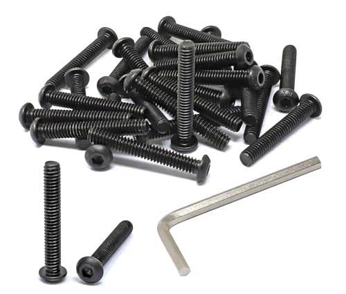 iexcell 25 Pcs 1/4-20 x 1-3/4" Alloy Steel 10.9 Grade Hex Socket Button Head Cap Screws Bolts Kit, Black Oxide Finish - size: 1/4-20 x 1-3/4"