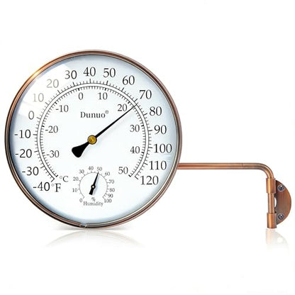 6-Inch Brass Outdoor Thermometer & Humidity Gauge, Swivel Mount