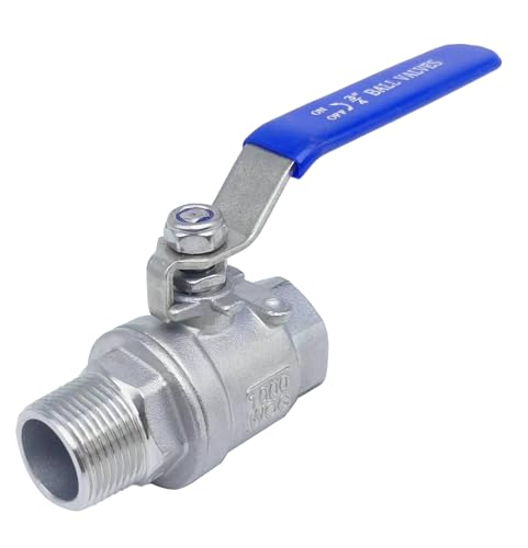 Full Port Ball Valve 3/4" NPT Heavy Duty Stainless Steel 304 Male x Female Thread For Water,Oil and Gas（1000WOG） - size: 3/4"NPT