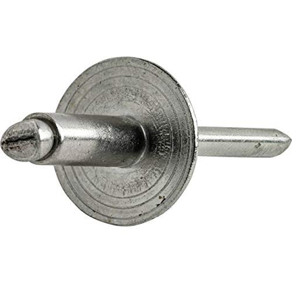 Fastenere Large Flange Pop Rivets -5/32" x 1/4" (25 Pack) Heavy Duty, Stainless Steel Blind Rivets, Open End 5-4 Grip Range .188" - .250", Corrosion Resistant, High Tensile & Shear Strength - size: 5/32" x 1/4" (5-4) (25 Pack)