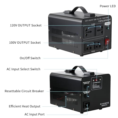 1000W US 120V to 100V JP Japan Voltage Converter Step Down/Up Transformer