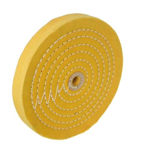 8 Inch Yellow Cotton Buffing Wheel with 5/8" Arbor Hole - style: 8" Yellow Cotton Wheel