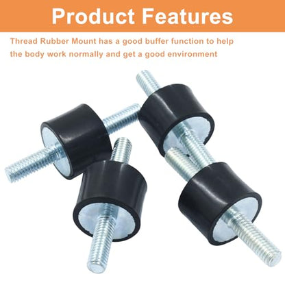 Waziaqoc 4PCS M6 Rubber Mounts Shock Absorber - size: M6