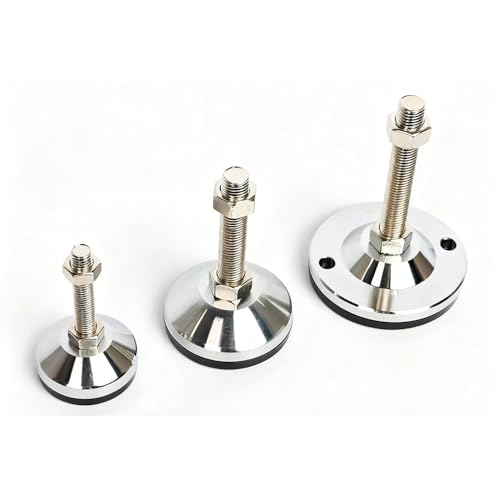 Heavy Duty Adjustable Leveling Feet,Machine Leveling Feet,M16 Thread,Carbon Steel PVC Anti-Slip,4.7" Dia Base for Workbench, Table, Machine, Cabinet,2 Pcs 4400 Lb Capacity,Black,D120xM16xH150 - size: D120xM16xH150