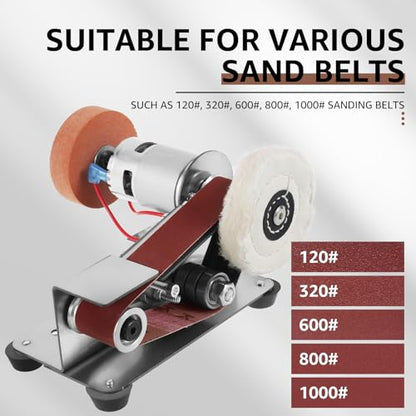 Mini Sander, 15 Electric Grinder, 7-Speed Knife Sharpener, Heavy Duty Sander w/30 Sanding Belts, Electric Grinding Machine for Metal Jewelry