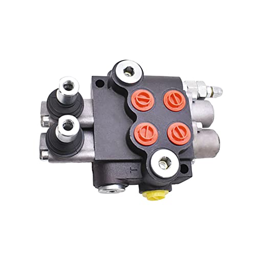 Hydraulic Valve 2 Spool Double Acting Hydraulic Valve 11 GPM Hydraulic Directional Control Valve 3625 PSI SAE Ports for Tractors Loaders, Gray, 8.7x7.1x3.6