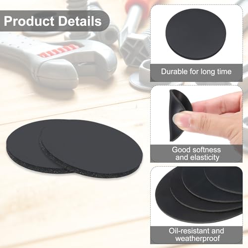 PATIKIL Rubber Solid Discs Washers, 10 Pcs 5mm OD x 1mm Thick Rubber Round Gasket Pad Bushings Spacer Washer for DIY Gasket Craft, Black - size: 5mm x 1mm