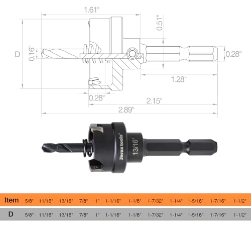 TCT Hole Cutter 1-1/8" Carbide Tipped 5mm Depth SS Iron Steel - size: 29mm | 1-1/8", style: Single Pack