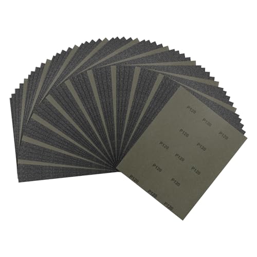50Pcs Sand Paper 9x11Inch 120Grit Silicon Carbide Sandpaper Sheets - size: 120 Grits