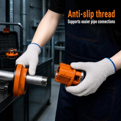BSPT Ratchet Pipe Threader Kit w/ 3 Dies (1/2", 3/4", 1"), Heavy-Duty 9SiCr Steel Threading Tool for Galvanized, Iron, Copper & Aluminum Pipes, Portable with Storage Case for Plumbing - size: 1/2"- 1" (BSPT-3pcs)